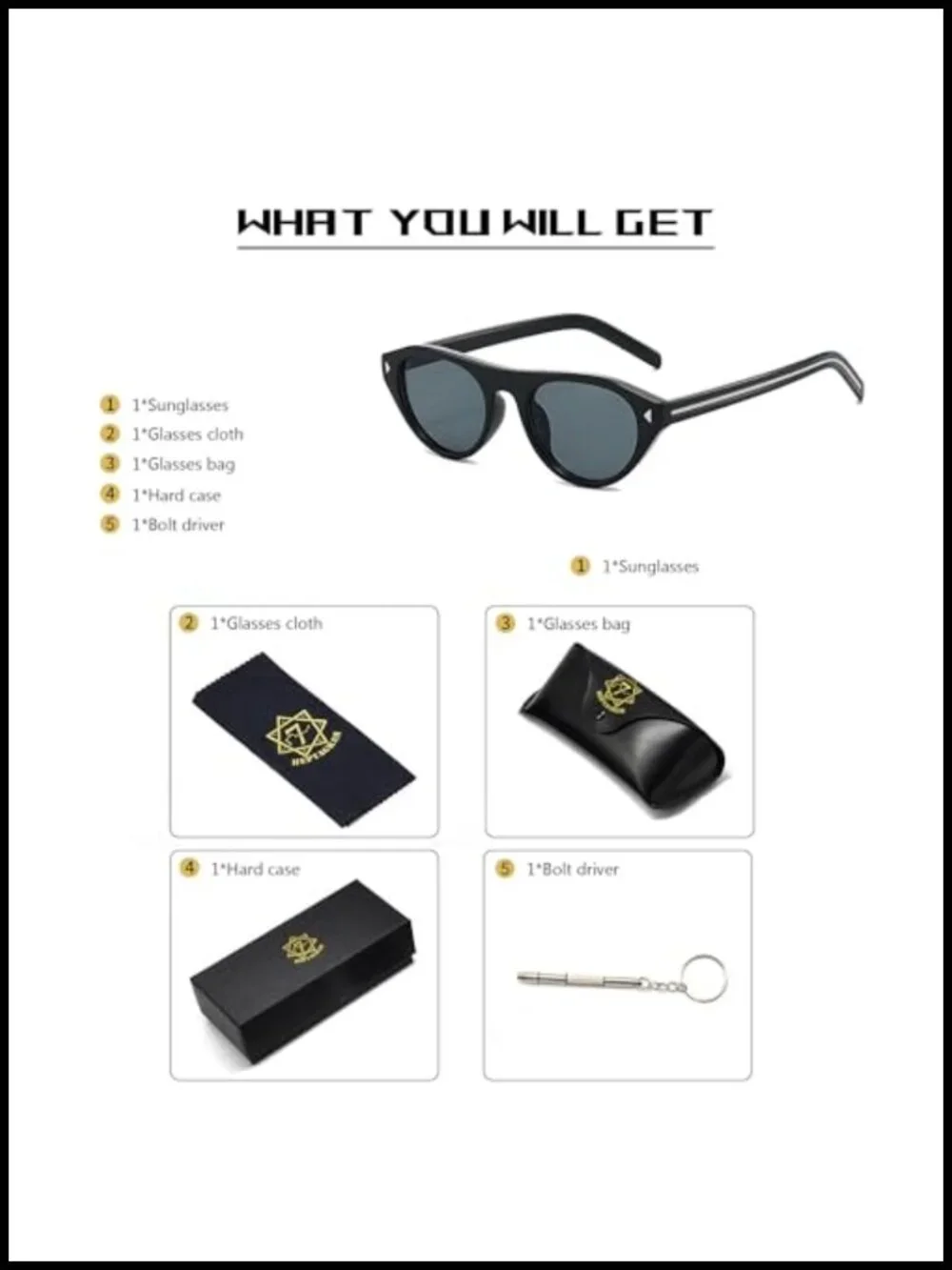 Retro Oval Sunglasses with UV400 Protection Cat Eye Vintage Disco Shades